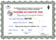 Oceania DX-contest 1-2 samt 8-9 oktober