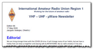Nytt IARU-R1 VUSHF newsletter