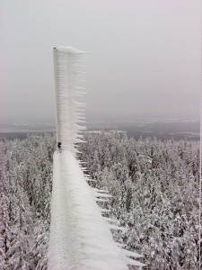 Nedisade antenner på Leksandsrepeatern den 2014-02-15.