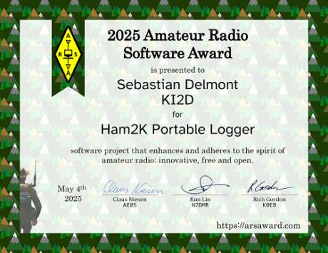 Amateur Radio Software Award 2025.